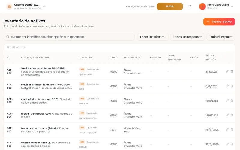 ENSfy: inventario de activos
